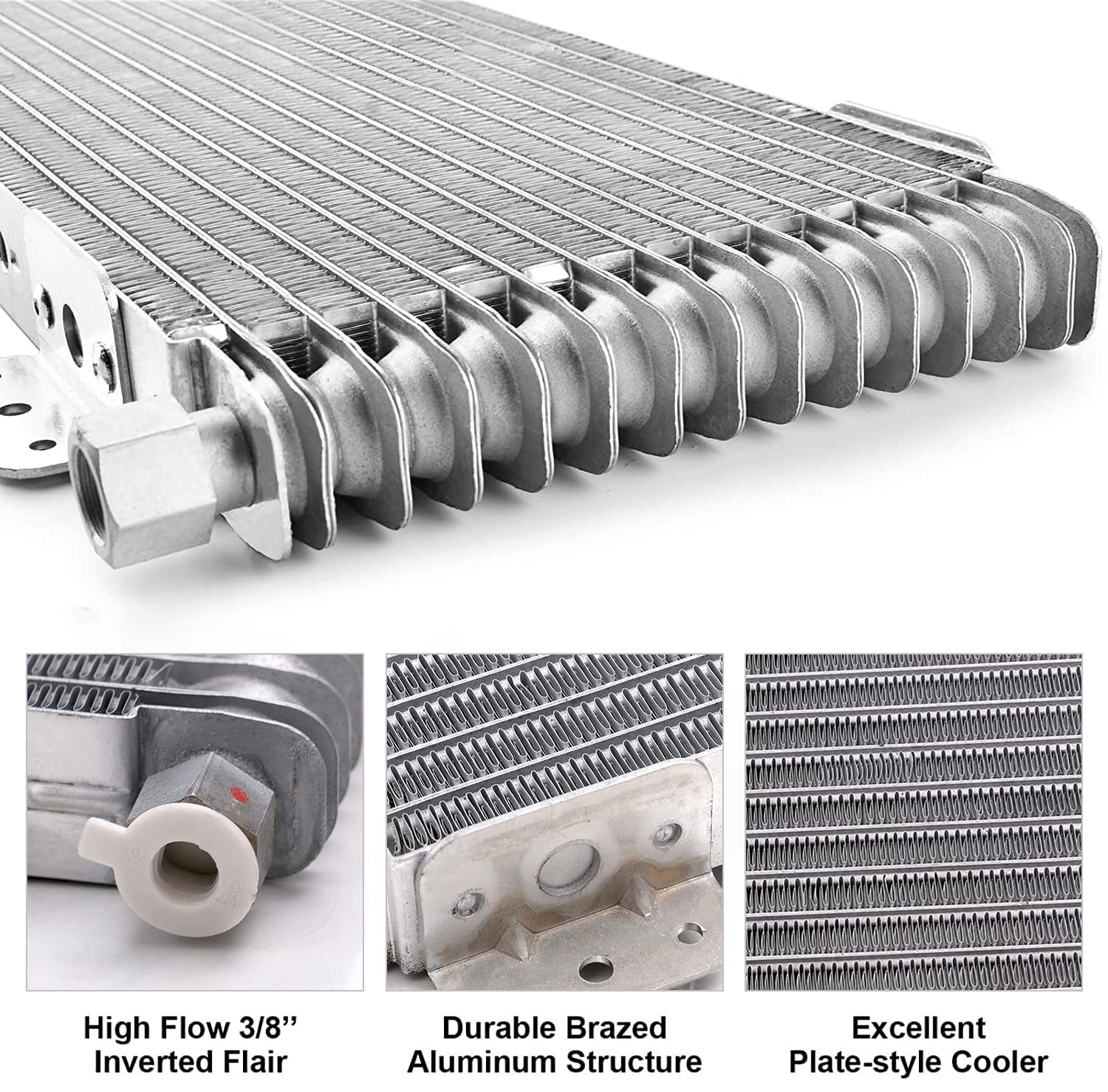 40K Heavy Duty Transmission Oil Cooler Kit LPD47391 4739 - 40,000 GVW Max Low Pressure Drop Cooler with Mounting Hardware for Trucks, RVs & Towing Vehicles