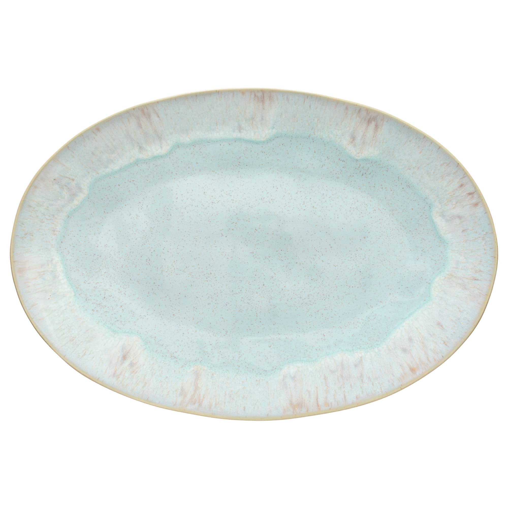 Casafina 18-Inch Oval Ceramic Platter - Eivissa Collection, Sea Blue | Microwave, Dishwasher & Oven Safe Stoneware | Food Safe Glaze | Restaurant Quality Serving Dish for Entertaining, Holiday Dinners & Buffet Style Meals