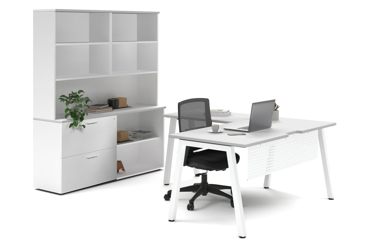 Quadro A Legs L-Shaped Executive Desk with White Legs [1800L x 1700W] - Perfect for Home Office & Modern Workspace