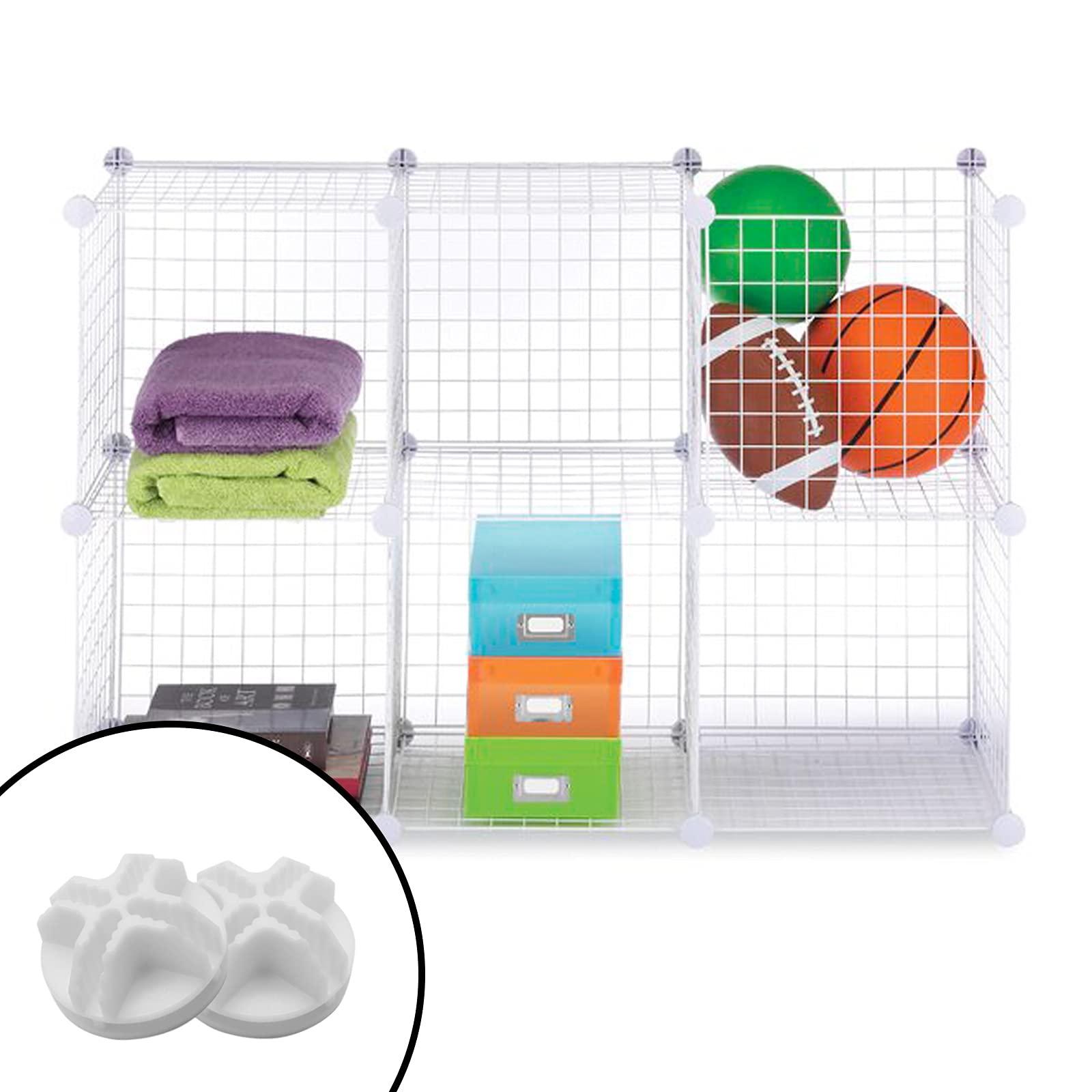 30Pcs White Plastic Wire Cube Connectors - Modular Grid Organizer for Closet Storage, Wire Shelving & DIY Storage Solutions - Perfect for Home, Office & Garage Organization