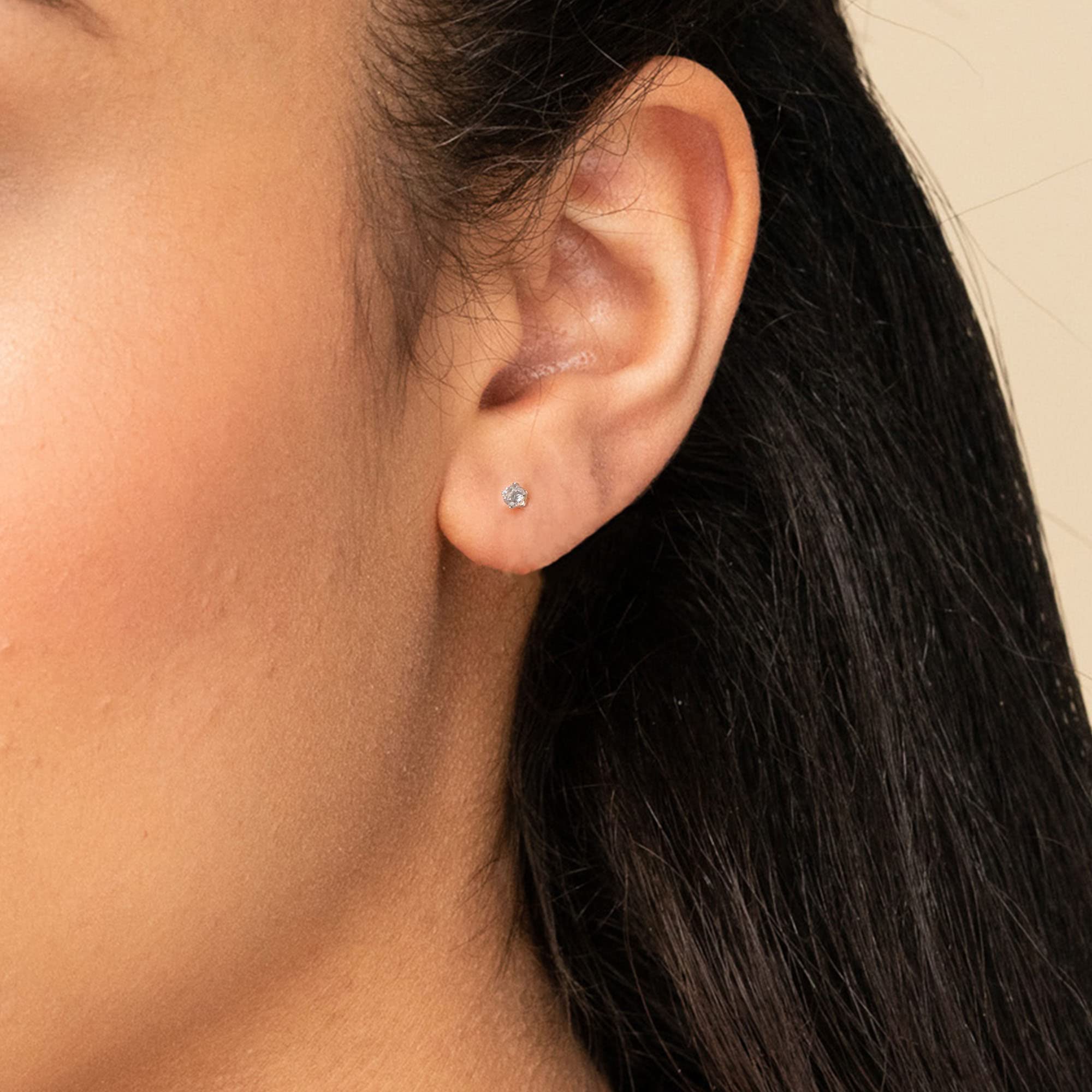 Stainless Steel Cubic Zirconia Stud Earrings for Women - Hypoallergenic Small CZ Earrings Set - Perfect for Everyday Wear, Work & Special Occasions