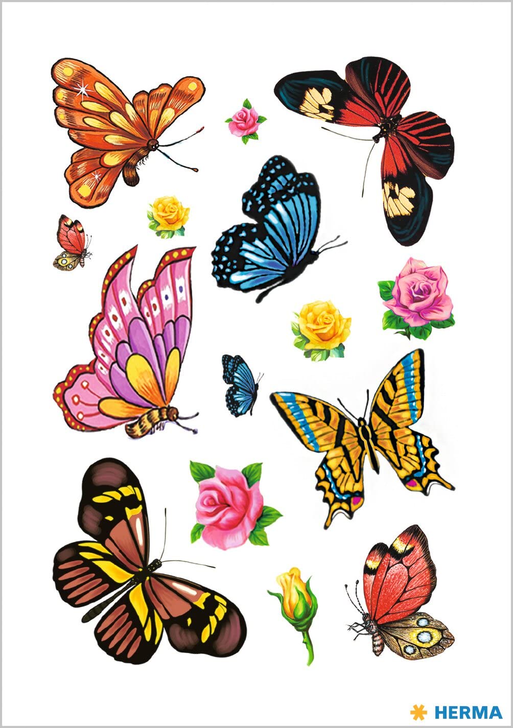 Vibrant Colorful Butterfly Tattoos - Temporary Fake Body Art for Parties, Festivals & Costume Events