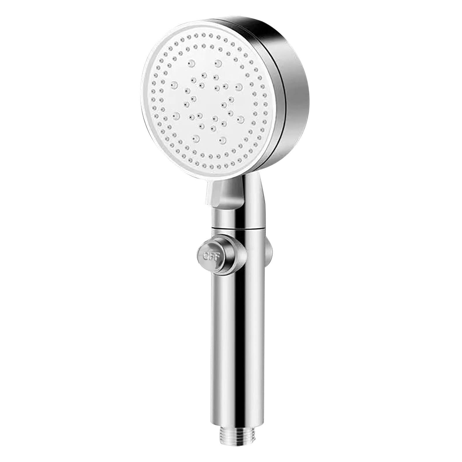 5 Mode High Pressure Handheld Shower Head with Pause Button | Detachable Shower Sprayer for Bathroom, Tub Cleaning & Pet Washing (Silver) - Perfect for Relaxing Showers, Deep Cleaning & Pet Grooming