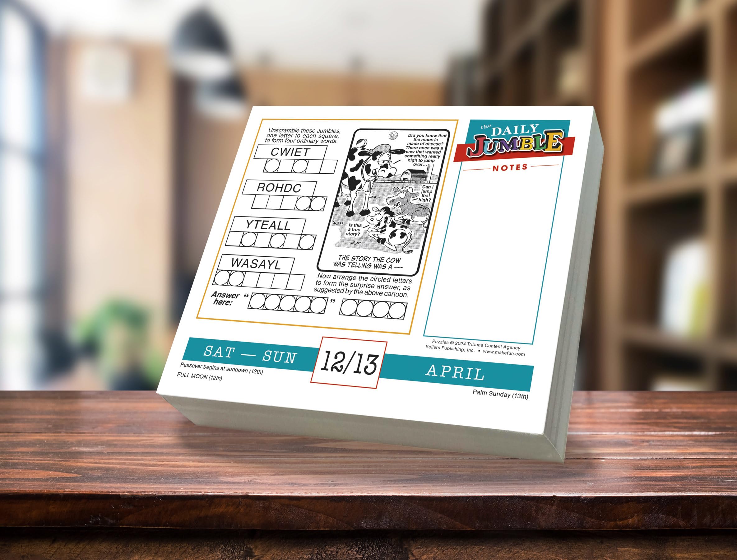 The Daily Jumble 2025 Boxed Daily Desk Calendar - Fun Word Puzzles & Brain Teasers for Office, Home, or Gift Giving