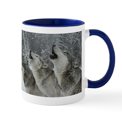 White/Navy Inside - Wolf Mug