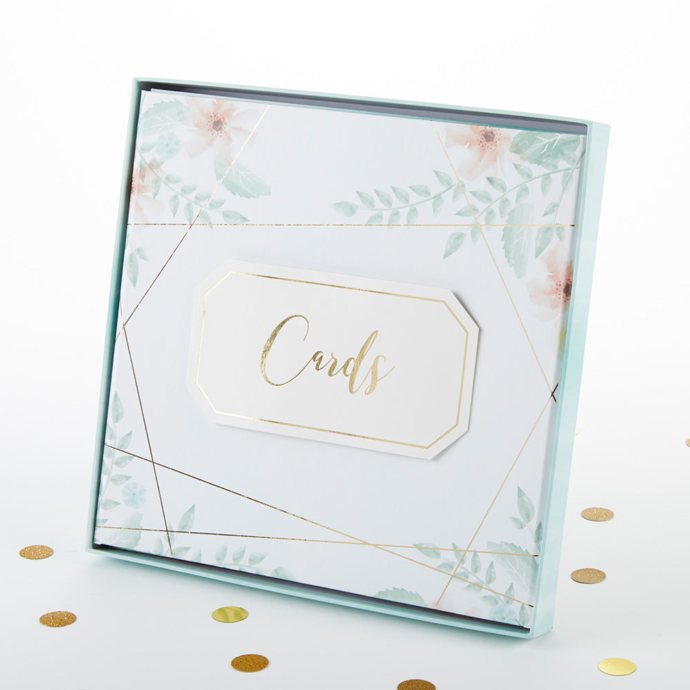 Elegant Geometric Floral Card Box for Wedding Invitations, Greeting Cards & Stationery - Perfect for Bridal Shower, Birthday Party & Special Occasions