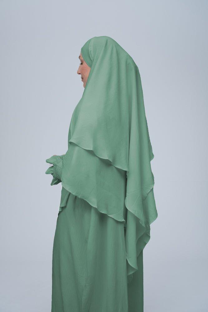 Elegant Mint Green Prayer Gown for Women - Lightweight & Breathable Islamic Prayer Dress for Umrah, Hajj, or Daily Salah - Perfect for Mosque Worship & Religious Ceremonies