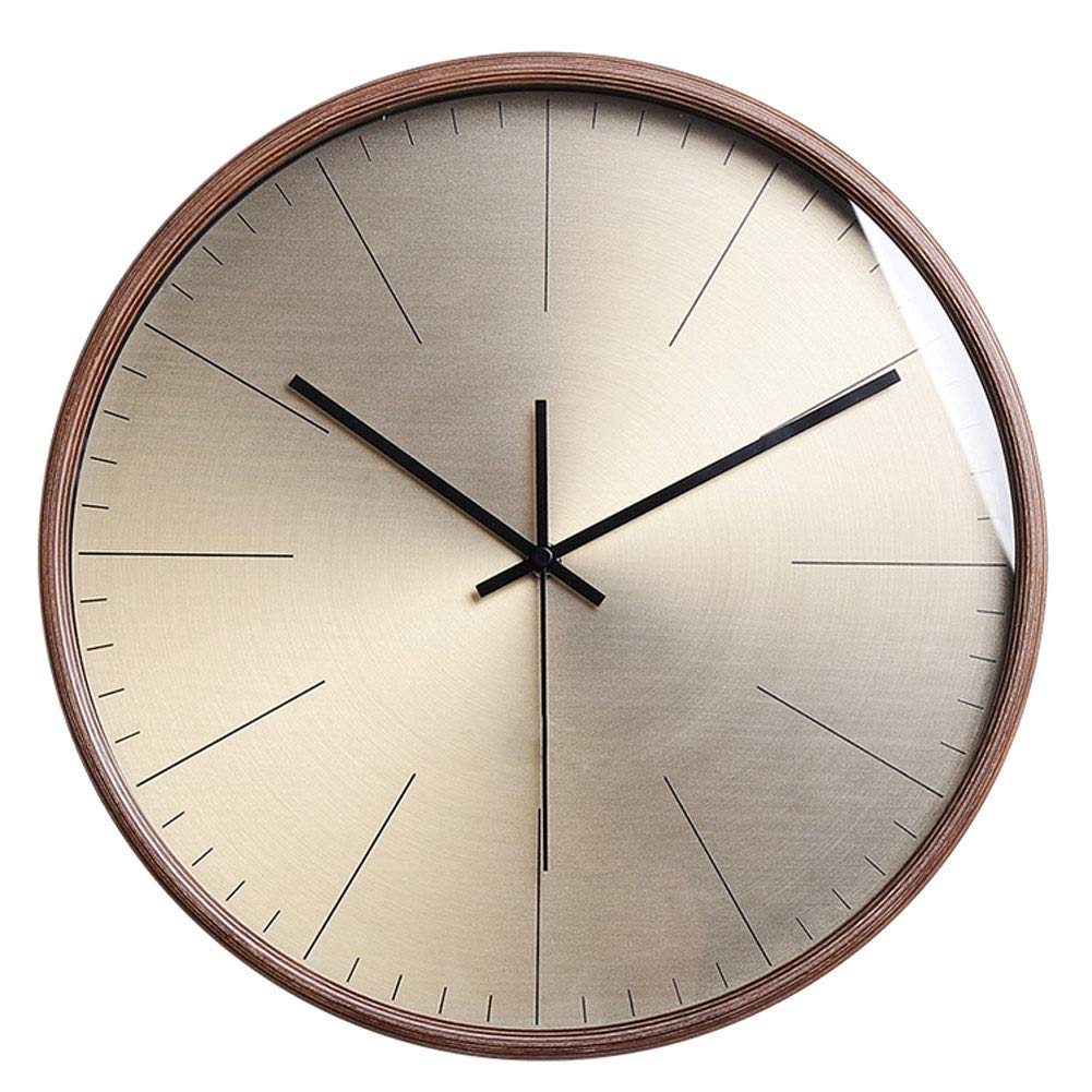 16-inch Copper-Faced Silent Wall Clock - Modern Minimalist Quartz Decorative Clock for Living Room, Bedroom & Office - Gold Home Decor by TIANQIZ (Perfect for Home, Office & Gift Giving)