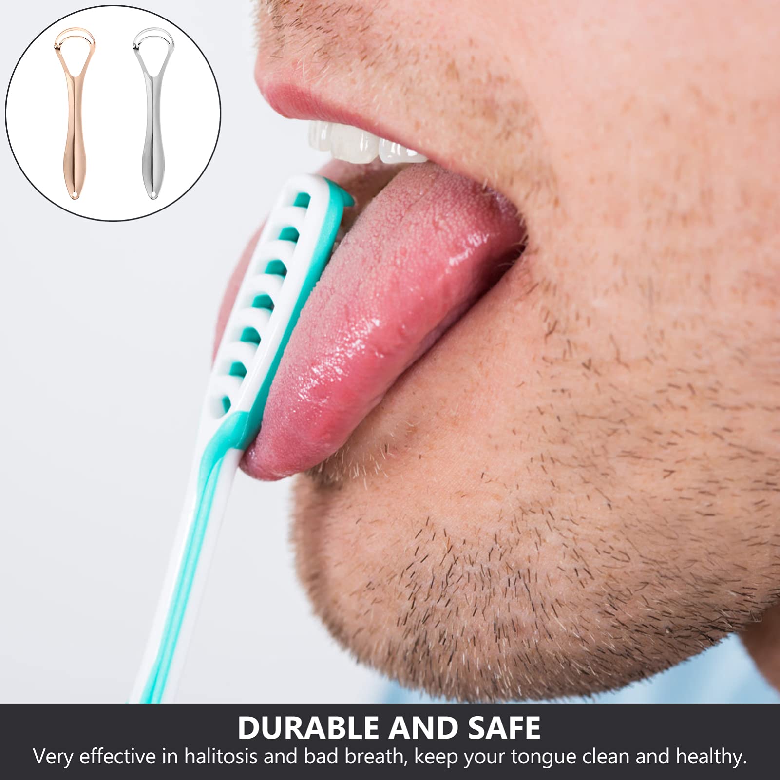 2 Pack Tongue Scraper for Bad Breath - Stainless Steel Tongue Cleaner for Oral Hygiene, Fresh Breath & Plaque Removal - Perfect for Daily Dental Care & Travel Use