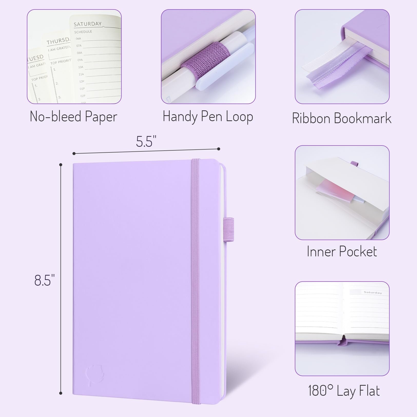 2025 Undated Weekly Planner - Forvencer Simplified Daily, Weekly & Monthly Calendar Organizer - Cute A5 Pink Notebook for Goal Tracking & Task Management - Perfect for Students, Professionals & Busy Moms - Start Anytime Productivity Journal