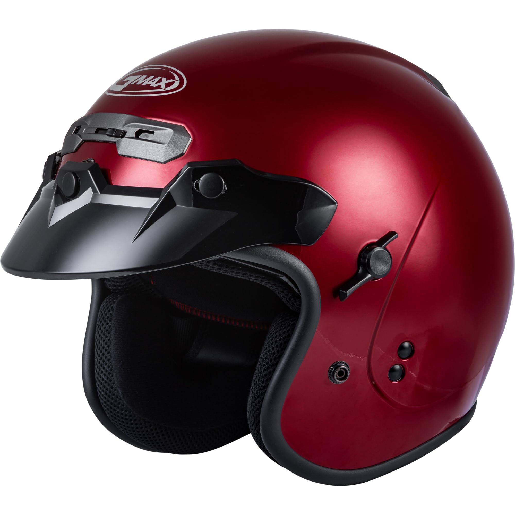GMAX GM-32 Open-Face Motorcycle Helmet (Candy Red, Large) - DOT FMVSS 218 Certified - Lightweight & Comfortable for Cruiser, Scooter & Street Riding