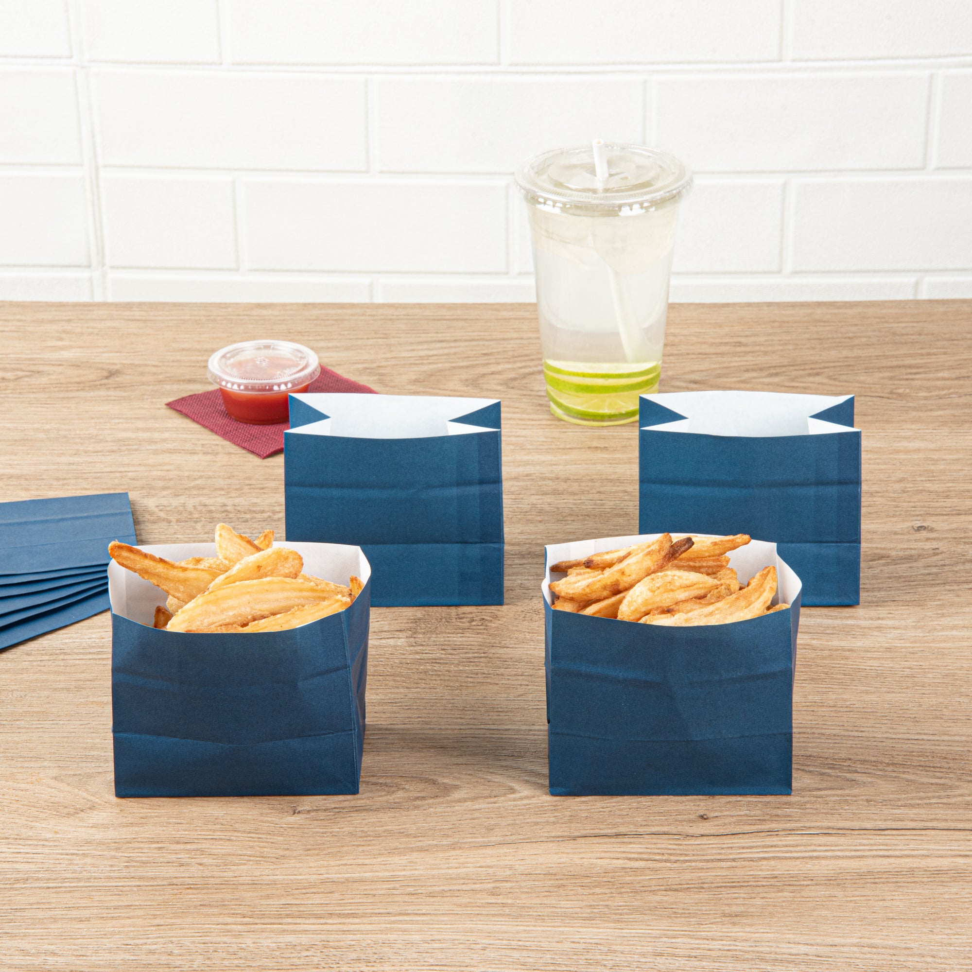 Premium Midnight Blue Paper Snack Bags 4.25