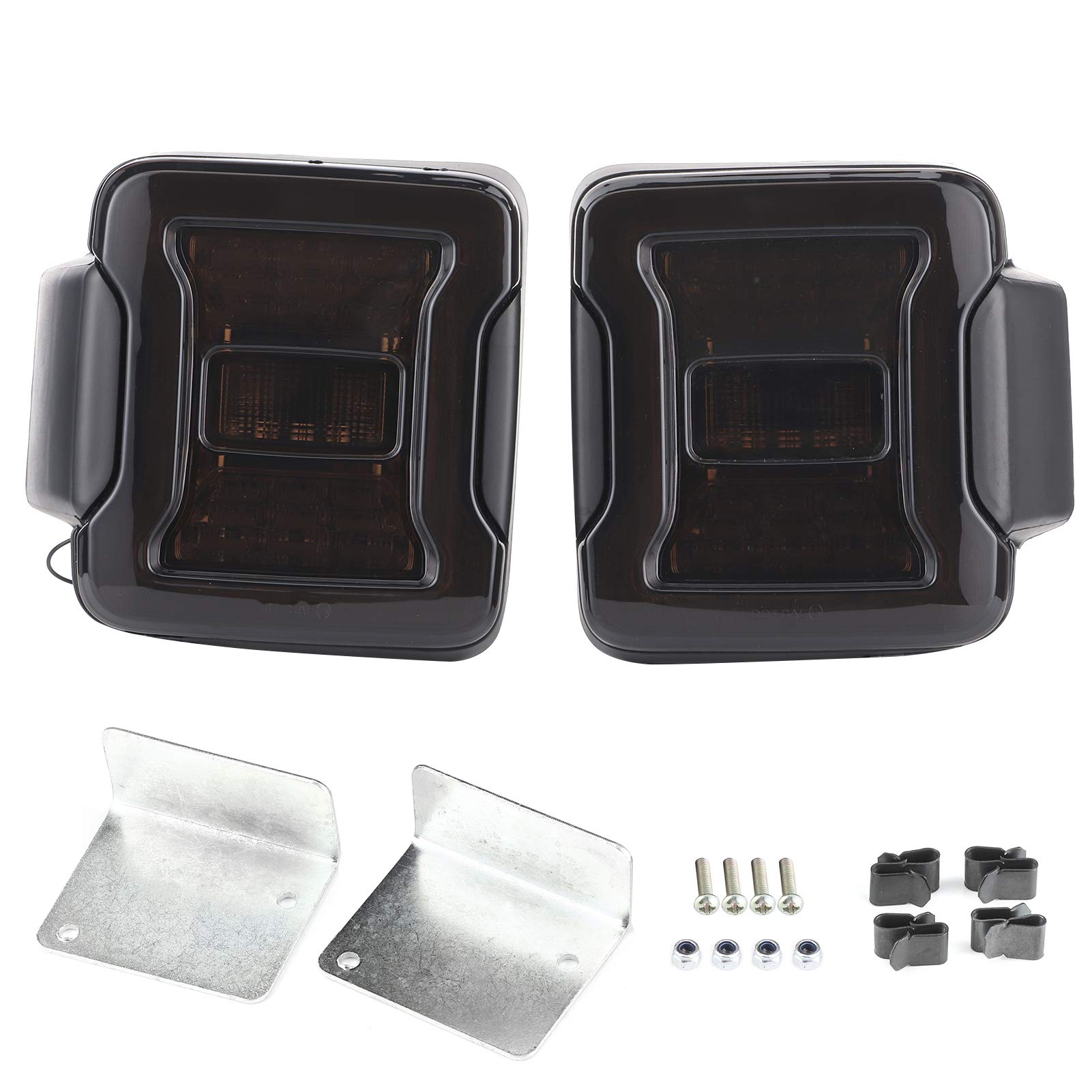 Smoked LED Tail Lights - Stop/Turn Signal Brake Lights Pair for Jeep Wrangler JL (2018-2019) | Waterproof & Durable Design for Off-Road Adventures & Night Driving