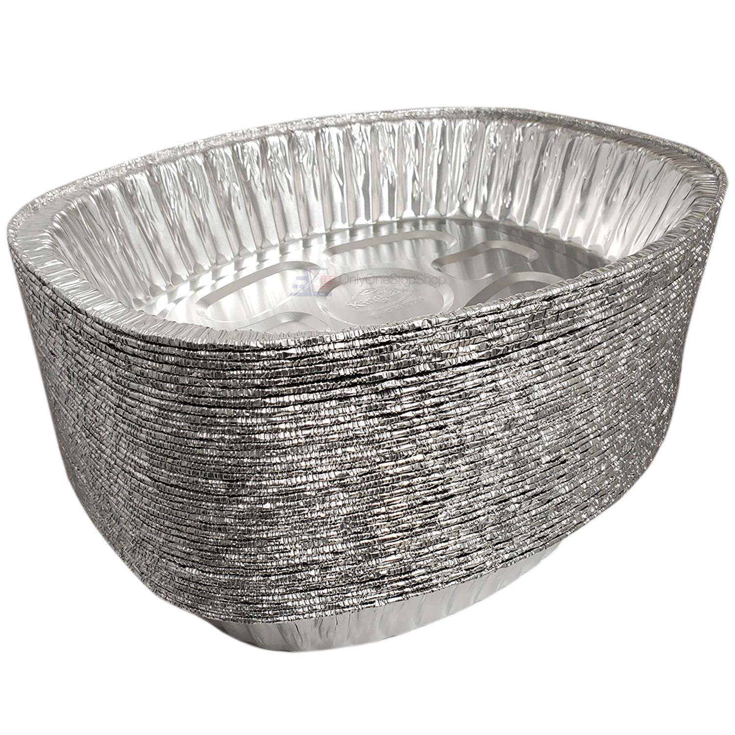 100-Pack Heavy-Duty Disposable Oval Roasting Pans - Extra Large Aluminum Foil Turkey Roaster for Chicken, Meat & Brisket - Perfect for Baking, Roasting & Holiday Cooking - Durable, Deep & Recyclable - Ideal for Thanksgiving, Christmas & Large Family Gatherings