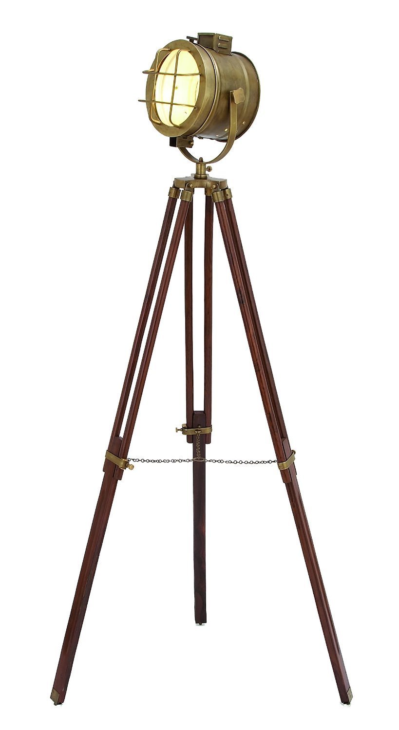 NauticalMart Industrial Floor Standing Studio Searchlight Floor Lamp - Adjustable Brightness for Photography, Video & Home Decor - Perfect for Studios, Offices & Living Rooms