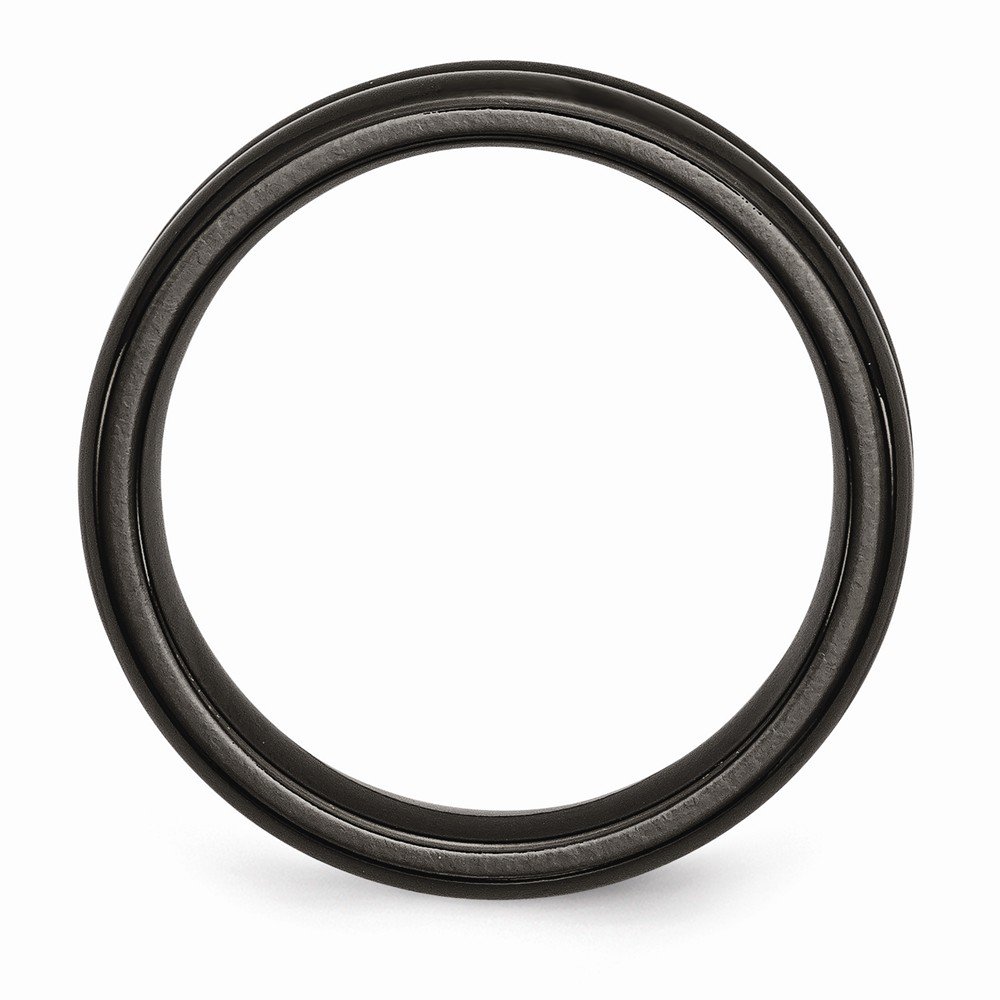 Solid Titanium Black Titanium Domed 6mm Wedding Band Ring for Men - Durable & Comfortable Titanium Wedding Ring for Everyday Wear, Anniversary, and Special Occasions