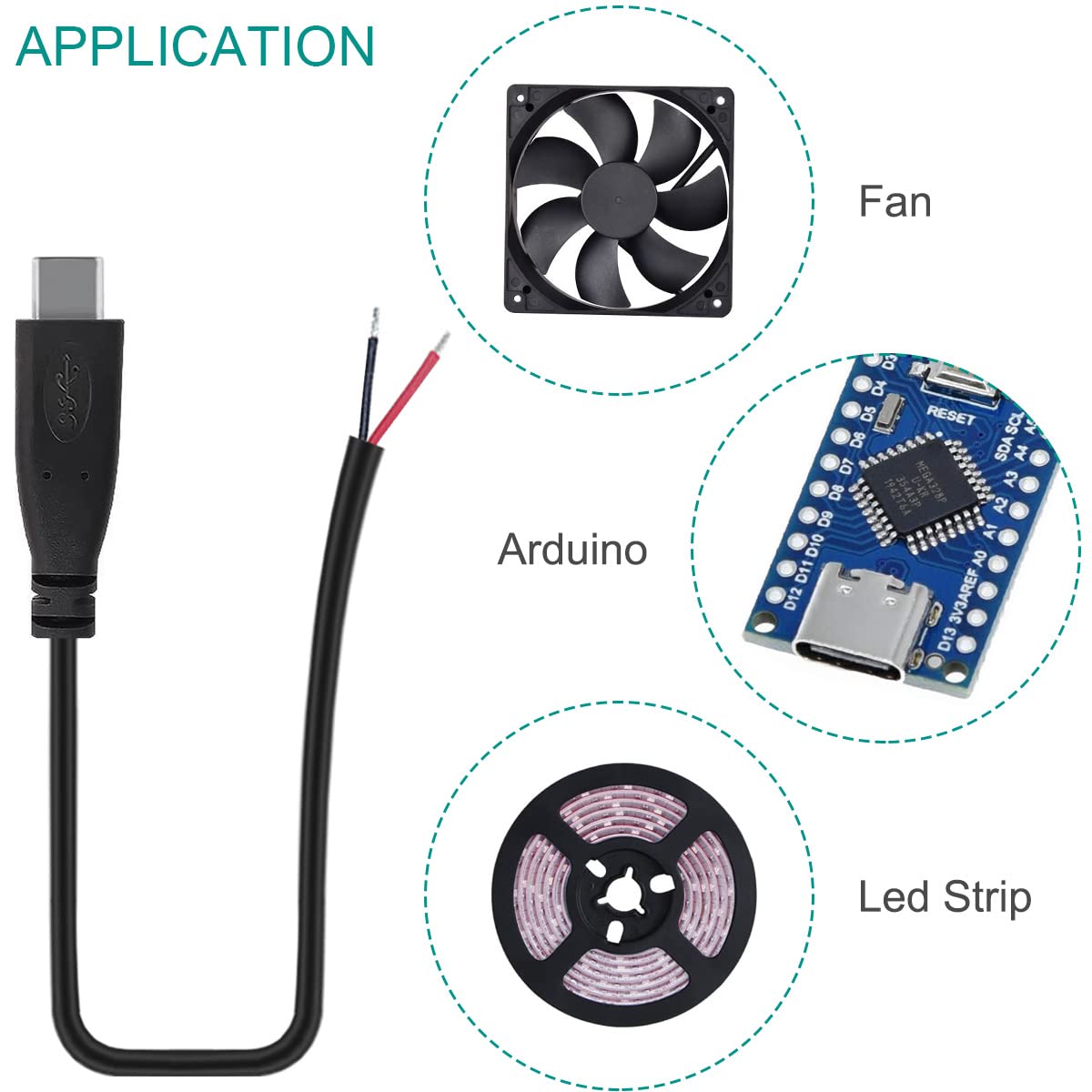 DIY Solderable USB C Connector 2-Pin Power Supply Extension Cable - 4PCS Male & 4PCS Female USB C to DIP Adapter for Arduino, LED Strips, PCB Projects - Perfect for DIY Electronics, Charging Port Repairs & Custom Wiring Solutions