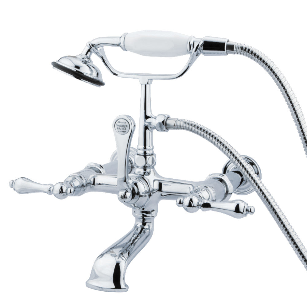 Kingston Brass CC541T8 Vintage 7 Inch Wall Mount Tub Faucet with Hand Shower - Classic Bathroom Fixture for Shower and Bathtub Use