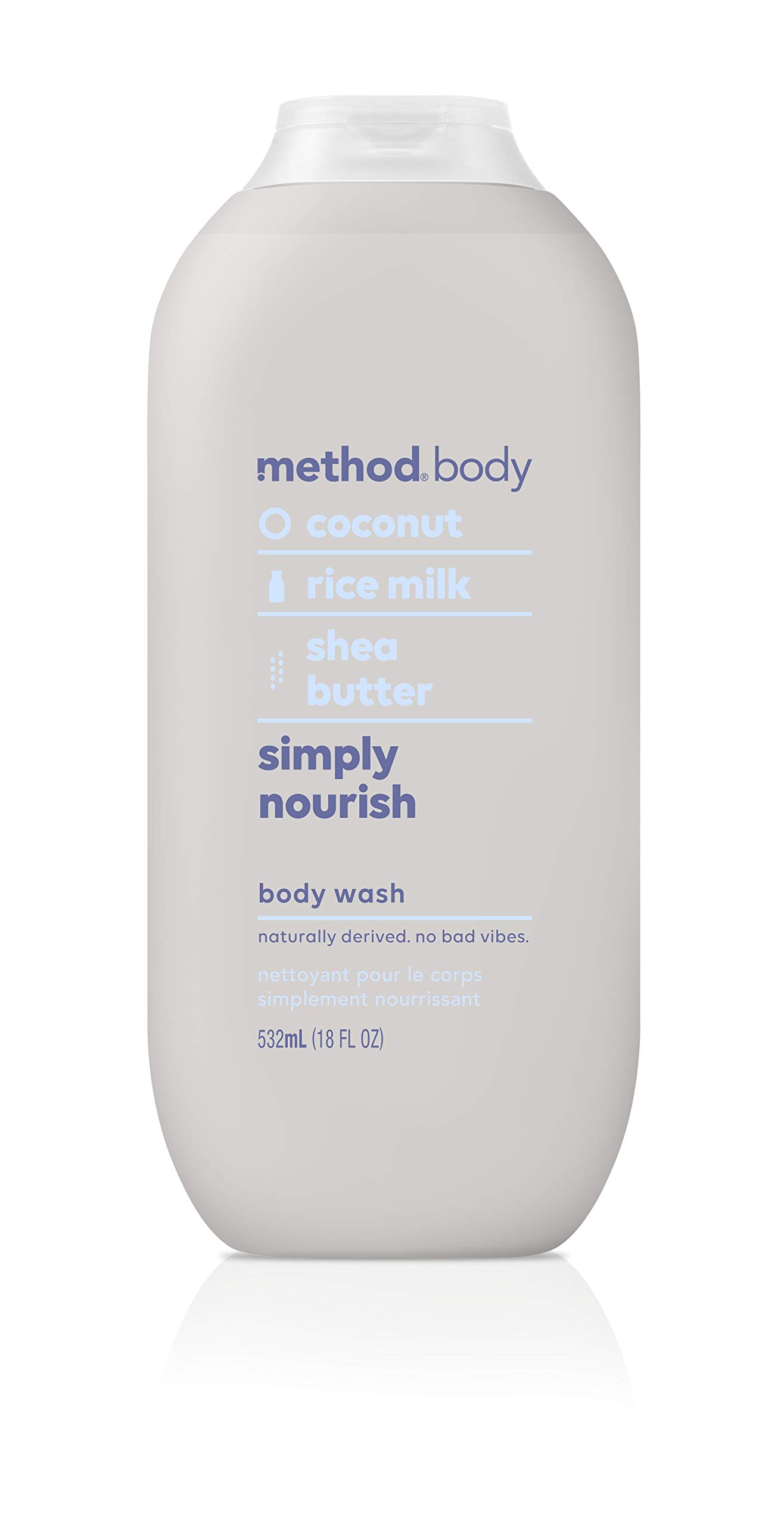 Method Simply Nourish Body Wash - Paraben Free, Phthalate Free, 18 oz (Pack of 6) - Hydrating Shower Gel for Dry Skin, Daily Moisturizing Cleanser for Men & Women - Perfect for Home, Gym, Travel