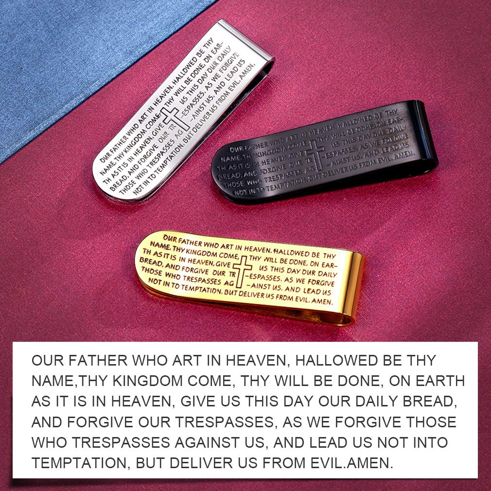 FaithHeart Stainless Steel Money Clip Wallet for Men - Slim Credit Card Holder & Cash Clip - High Polished Smooth Jewelry Gift for Dad, Husband - Perfect for Business, Travel, and Everyday Use