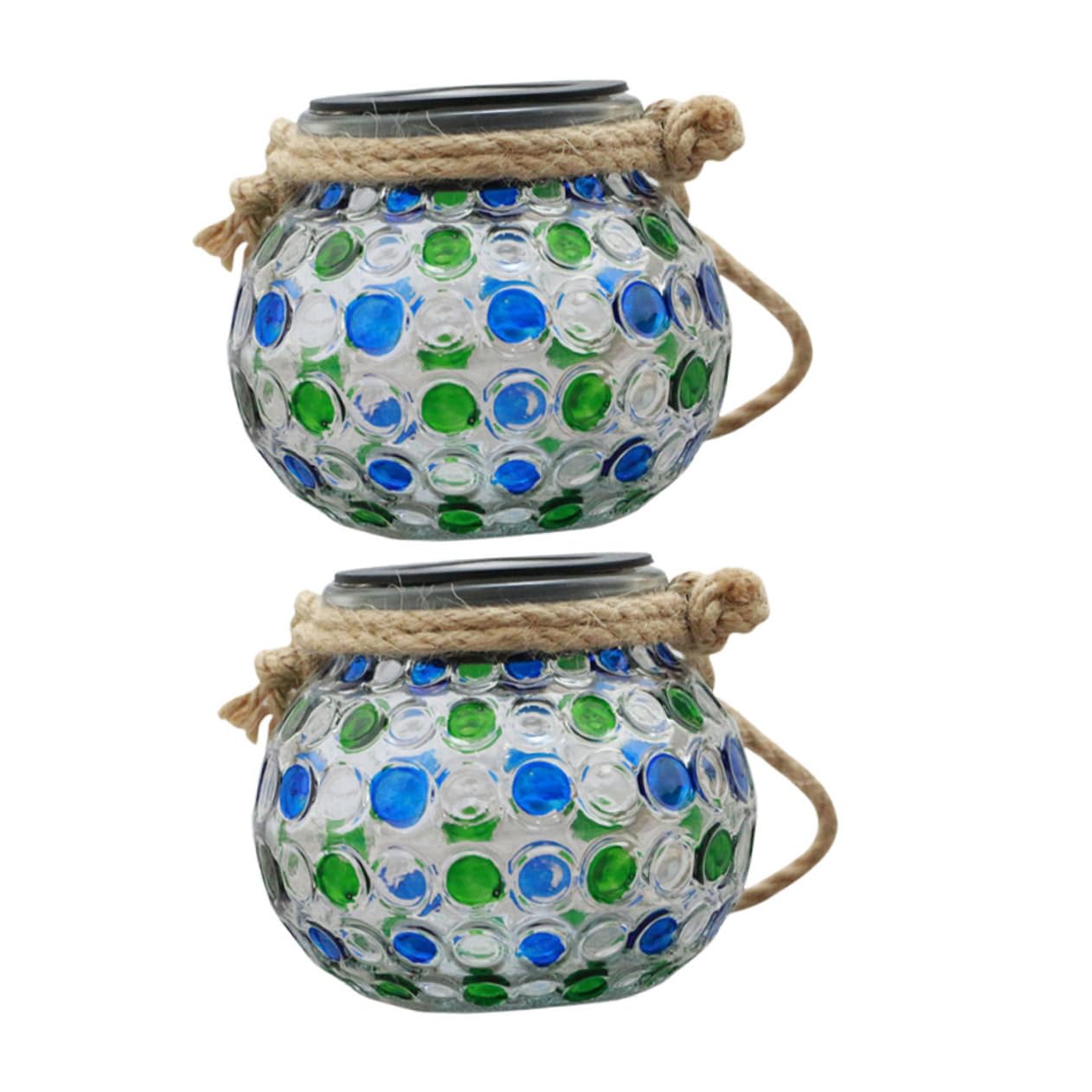 2 Pack Solar Garden Lights Outdoor Hanging Ball Lamps - Waterproof Glass Solar Powered Decorative Lighting for Patio, Yard, Pathway & Garden Decor (Warm White) - Perfect for Evening Ambiance, Wedding Decor & Landscape Lighting