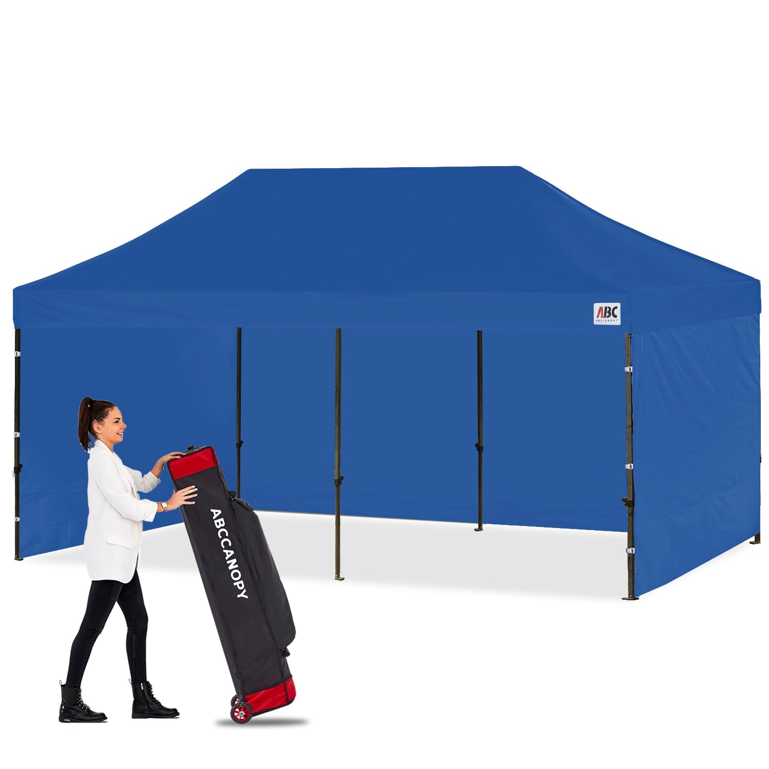 Heavy Duty 10x20 Pop Up Canopy Tent with Sidewalls - Navy Blue Commercial Canopy for Outdoor Events, Farmers Markets & Backyard Parties