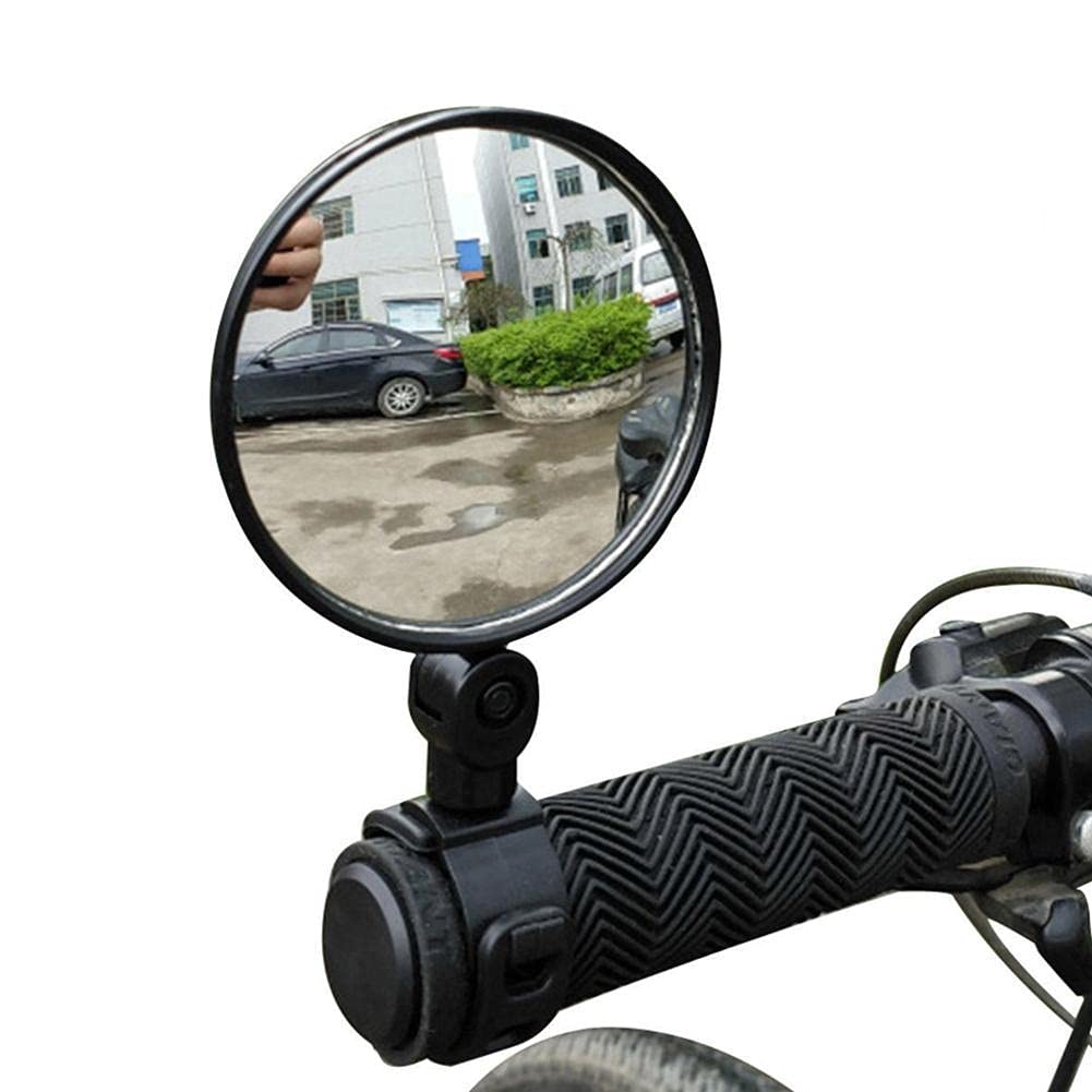 TJHL Bike Mirrors - 2 Pack Adjustable Bicycle Rear View Mirrors for Cycling, Motorcycle & eBike | Flexible Reflective Steering Mirror with White Reflector & Clamp Mount | Perfect for Commuting, Road Safety & Urban Riding