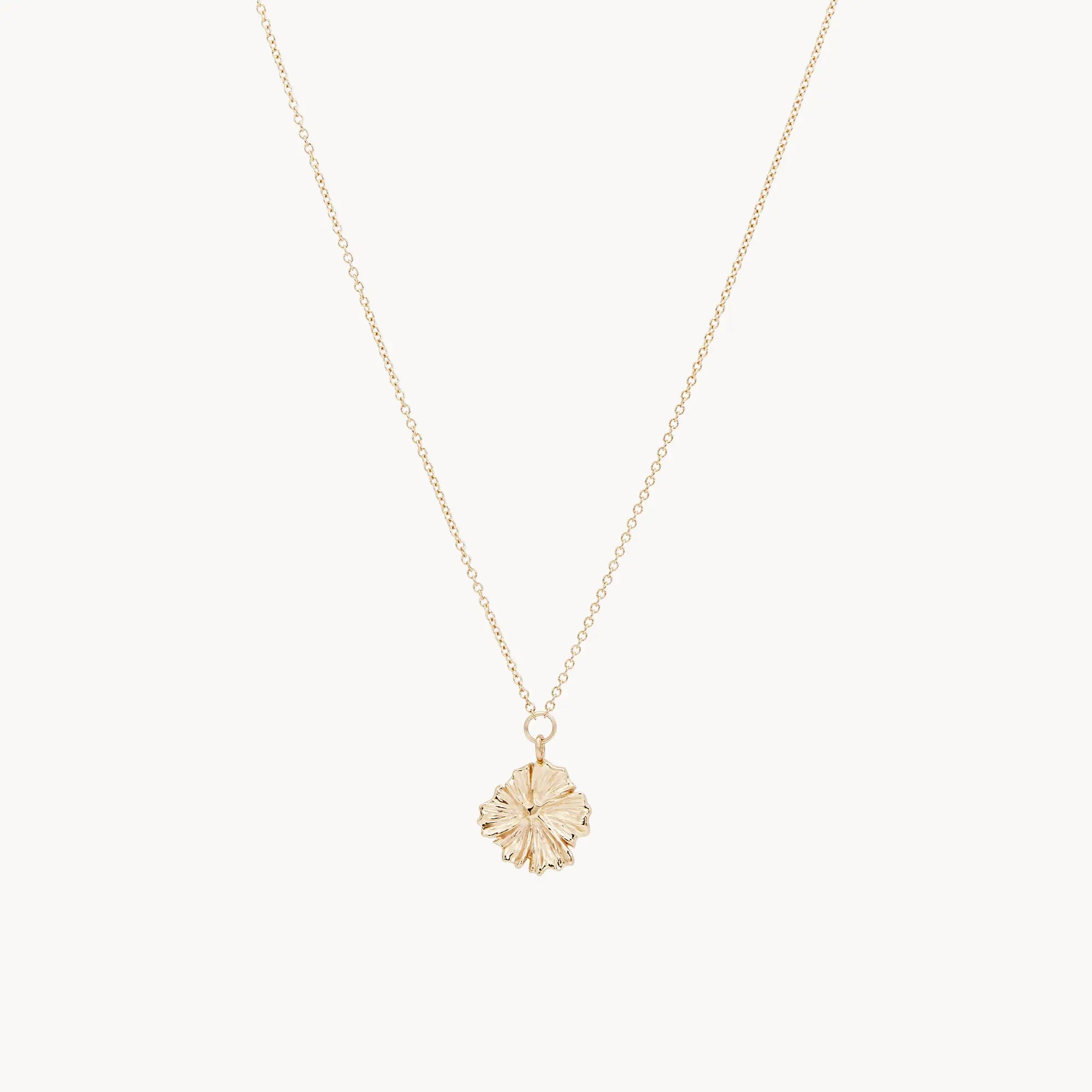 14K Yellow Gold Larger Wildflower Necklace - Elegant Floral Pendant for Women, Perfect for Weddings, Parties & Everyday Wear
