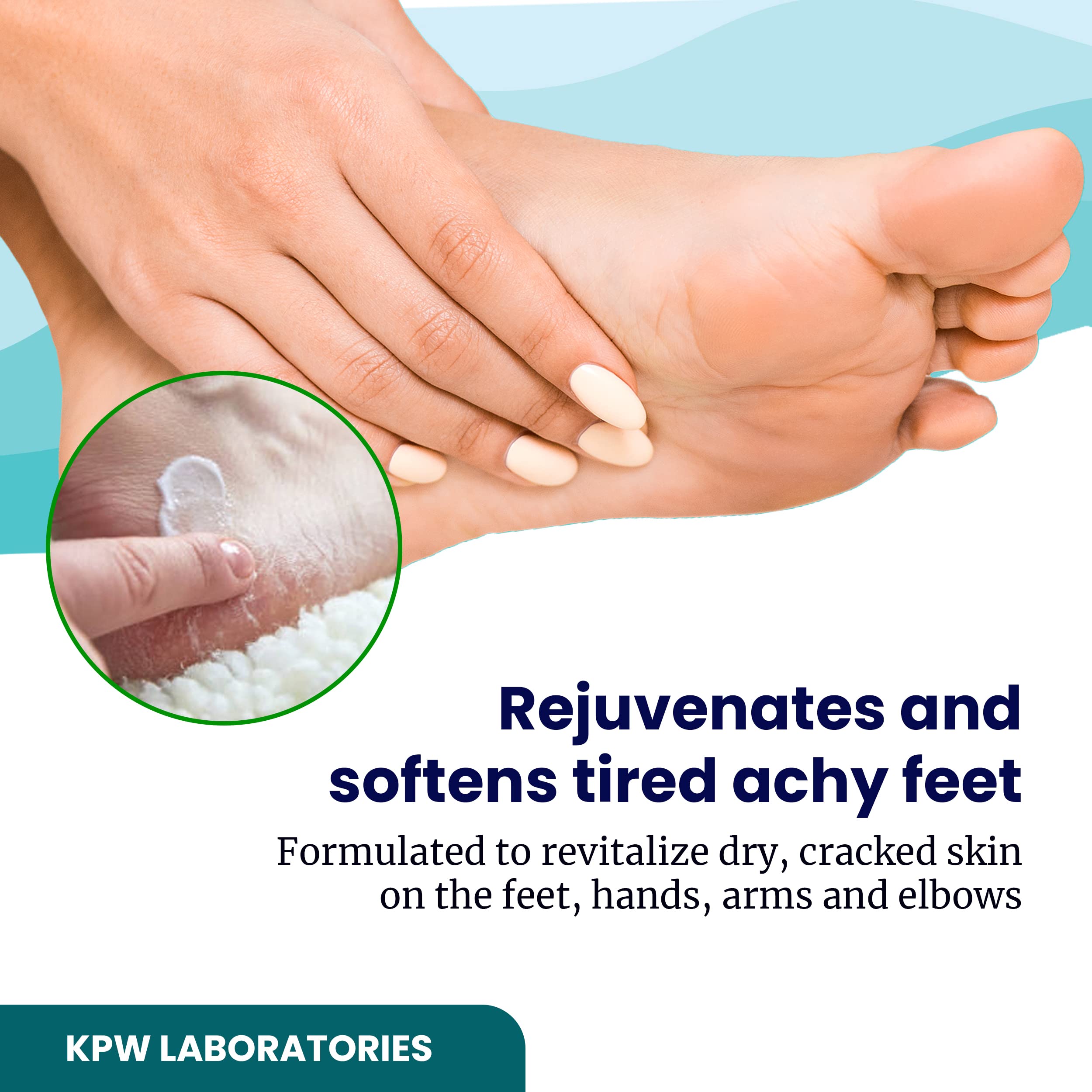 KPW Laboratories All-Natural Foot Cream for Dry Cracked Heels - Hydrating Moisturizer for Women & Men, Promotes Circulation - Perfect for Daily Foot Care & Nighttime Treatment