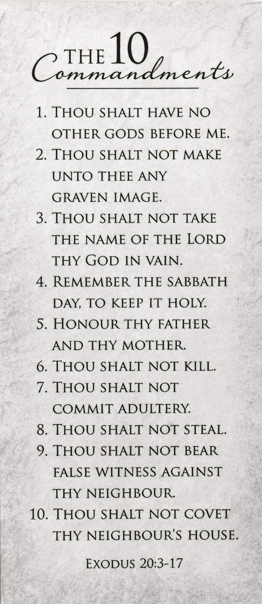 10 Commandments Textured White 6x2.5 Inch Cardstock Magnetic Bookmarks - Religious Bible Study Accessories for Scripture Reading, Church Gifts & Christian Book Lovers
