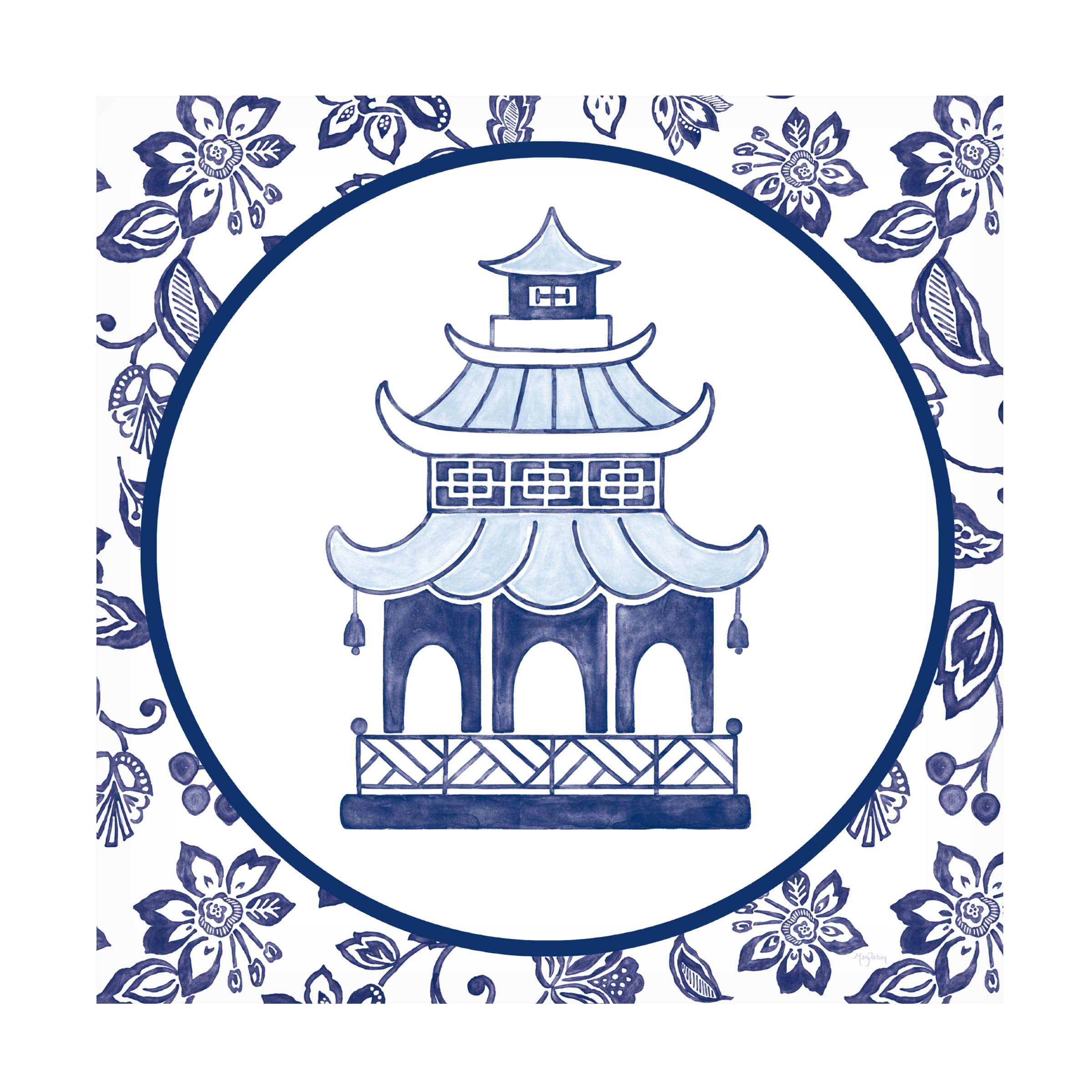 Trademark Fine Art 'Everyday Chinoiserie VIII' Canvas Wall Art by Mary Urban - Elegant Asian-Inspired Home Decor for Living Room, Bedroom & Office