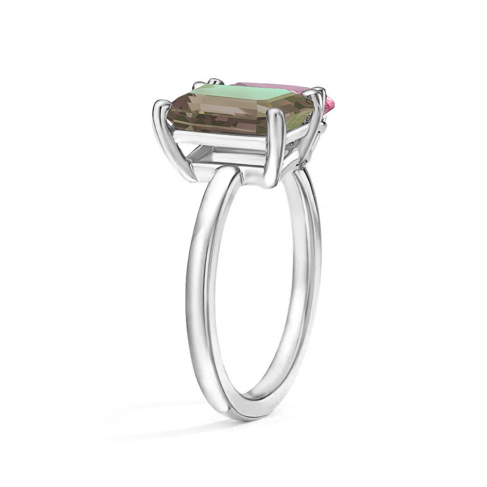 Personalized Alexandrite Toi et Moi Anniversary Ring - Custom Birthstone Jewelry for Couples, Engagements & Romantic Gifts