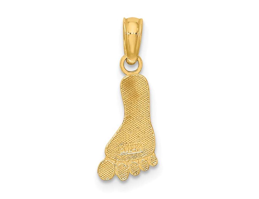 14K Yellow Gold Foot Charm Pendant Necklace - Elegant Anklet Jewelry for Women, Perfect for Beach Vacations & Boho Fashion
