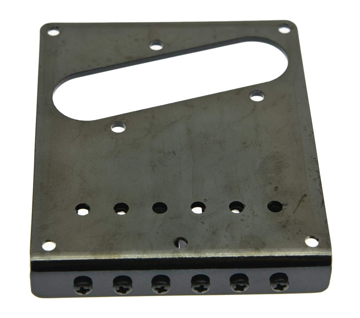 KAISH Tele Single Coil Bridge - Black Guitar Bridge Replacement for Fender Telecaster - Perfect for Electric Guitar Upgrades & DIY Repairs