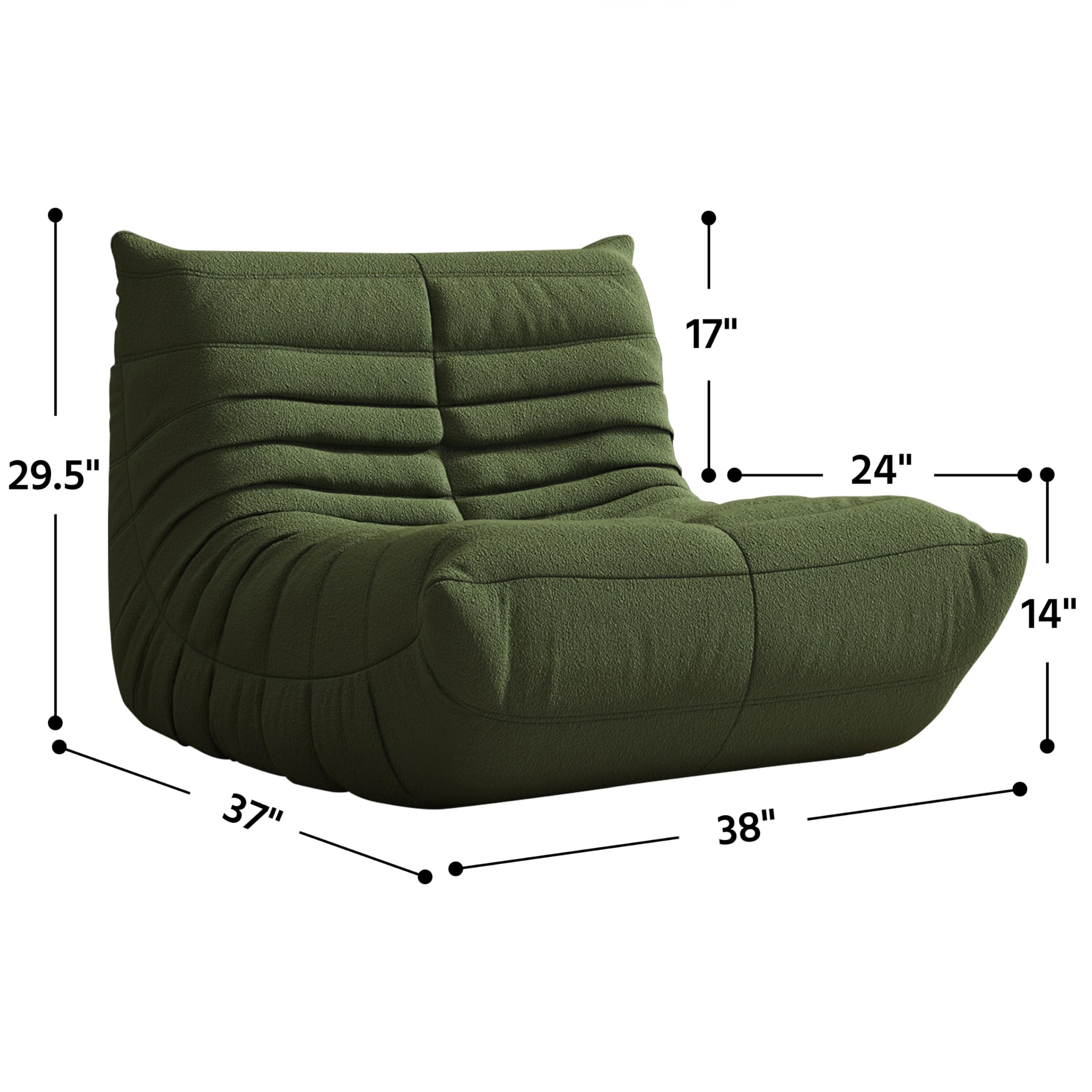 Comfortable Giant Bean Bag Chair for Adults - High Density Foam Fireside Lounger with Soft Teddy Velvet Fabric - Perfect for Living Room, Bedroom, Office & Apartment - Relaxing Floor Sofa for Reading, Gaming & Movie Nights