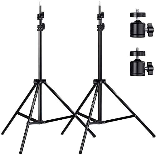 K&F Concept 4 Pack Aluminum Light Stands with Ball Head & Hot Shoe - Professional Photography Equipment for Video, Portrait, Product Shoots - Perfect for Reflectors, Softboxes, Umbrellas & Backdrops - Ideal for Studio, Outdoor & Event Photography