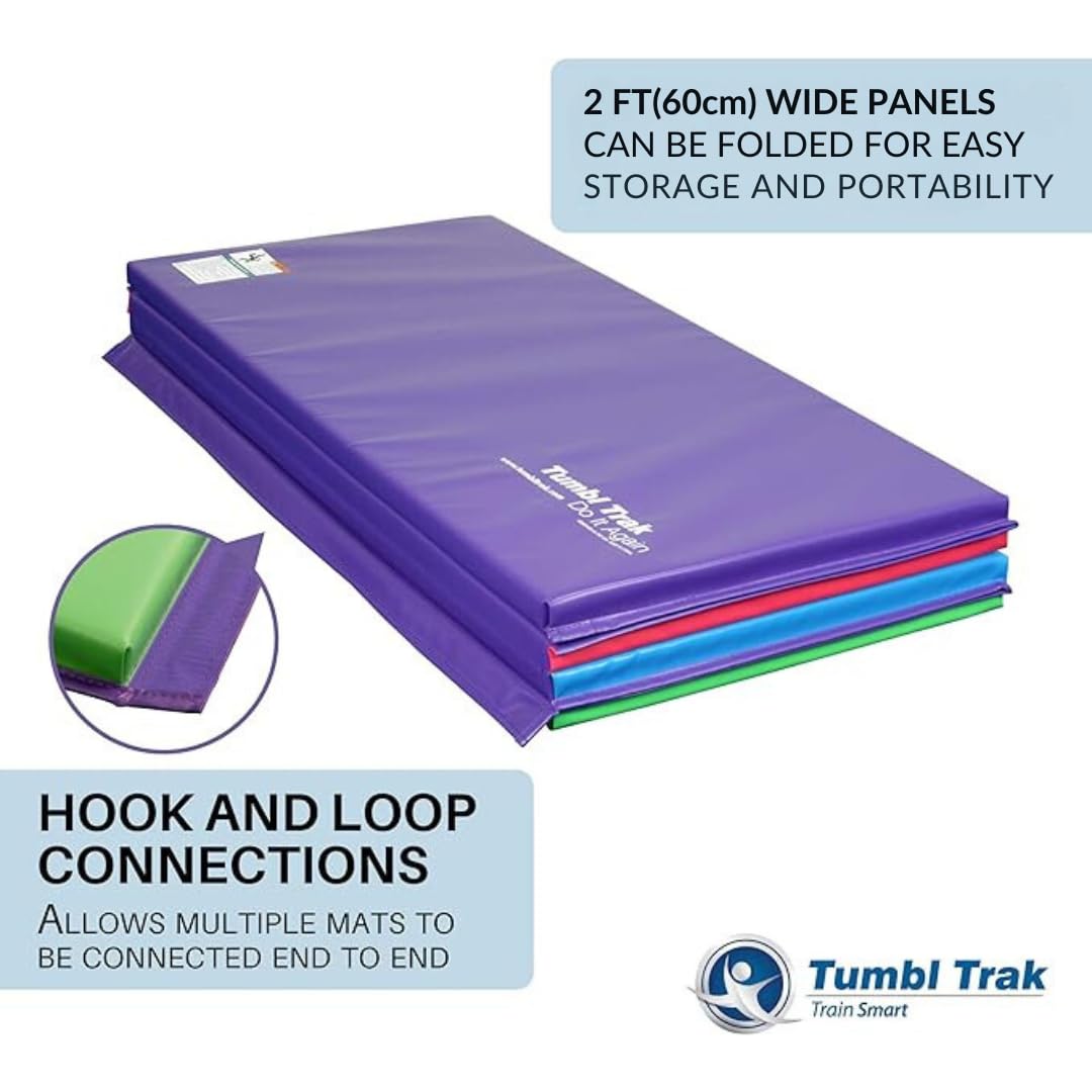 Tumbl Trak Gymnastics Folding Tumbling Panel Mat - Portable Training Mat for Home & Gym Use - Perfect for Gymnastics, Cheerleading & Tumbling Practice