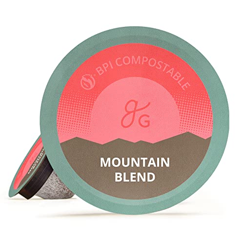 GreaterGoods Medium Roast K-Cup Coffee Pods (72 Count) - Compatible with Keurig Coffee Makers, Mountain Blend Eco-Friendly Single Serve Coffee for Home & Office Use