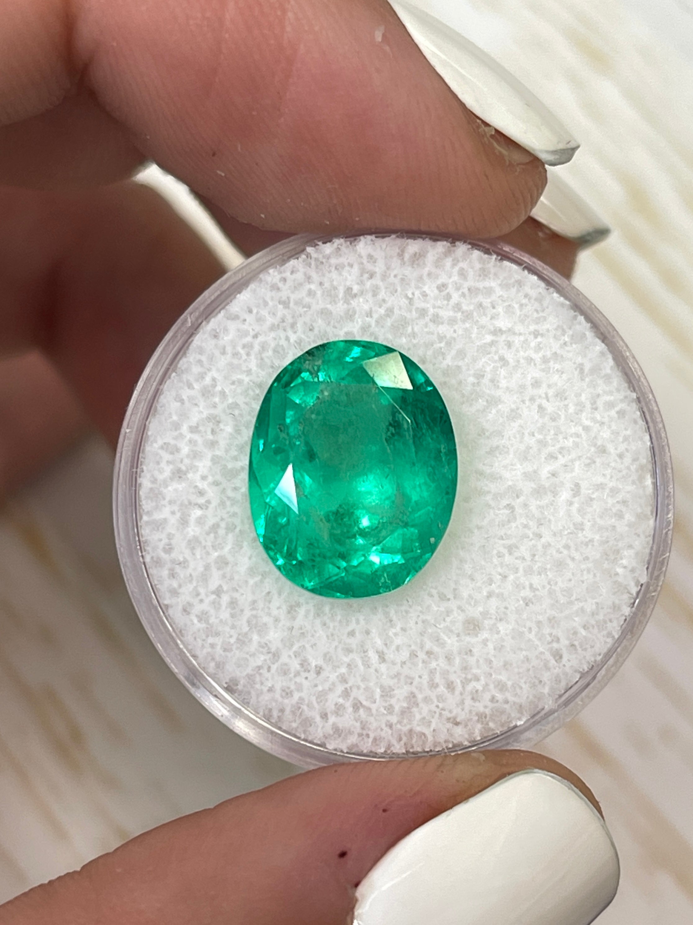 6.25 Carat 13.5x11mm Muzo Yellowish Green Natural Loose Colombian Emerald Oval Cut Gemstone for Jewelry Making, Engagement Rings & Luxury Gifts
