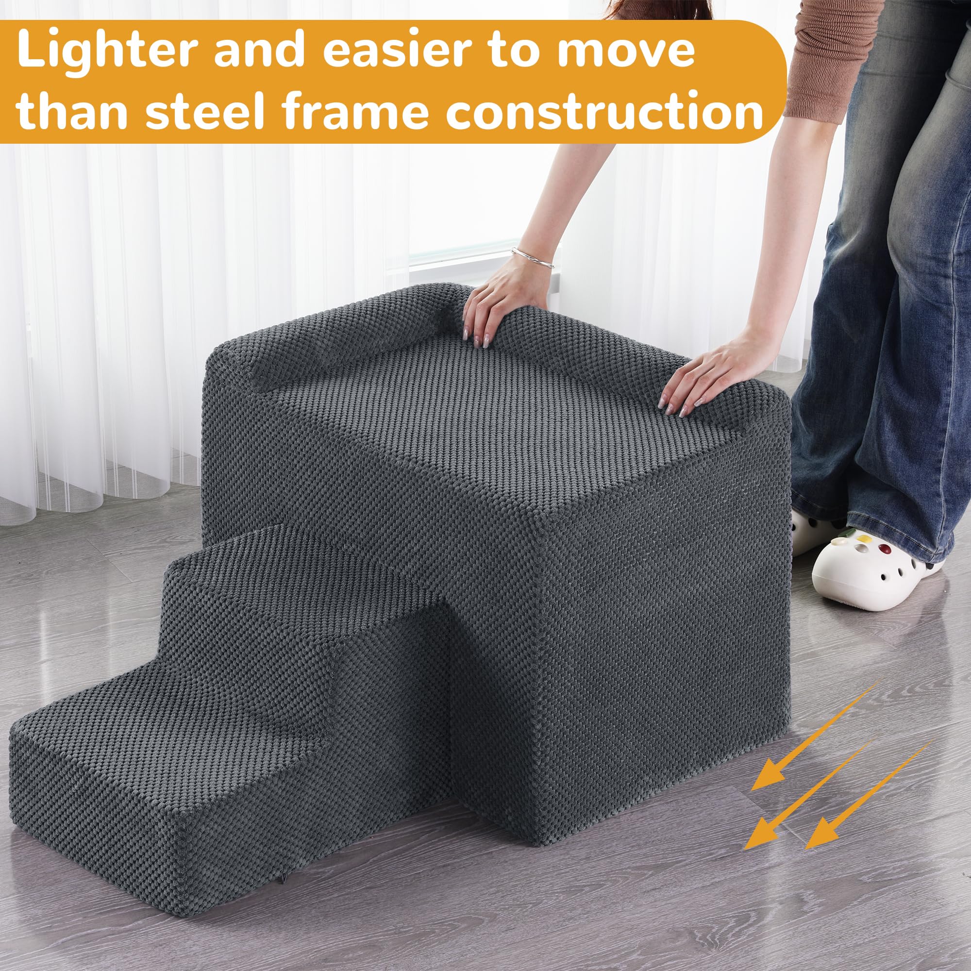 **HOMBYS Orthopedic Foam Dog Window Perch with Stairs – Soft & Supportive Pet Bed for Joint Protection – Easy Assembly 2-Part Bunk Bed – Perfect for Dogs to Relax & Watch Out the Window**    *(Use Case: Ideal for small to medium dogs who love lounging by the window while enjoying comfort and joint support.)*