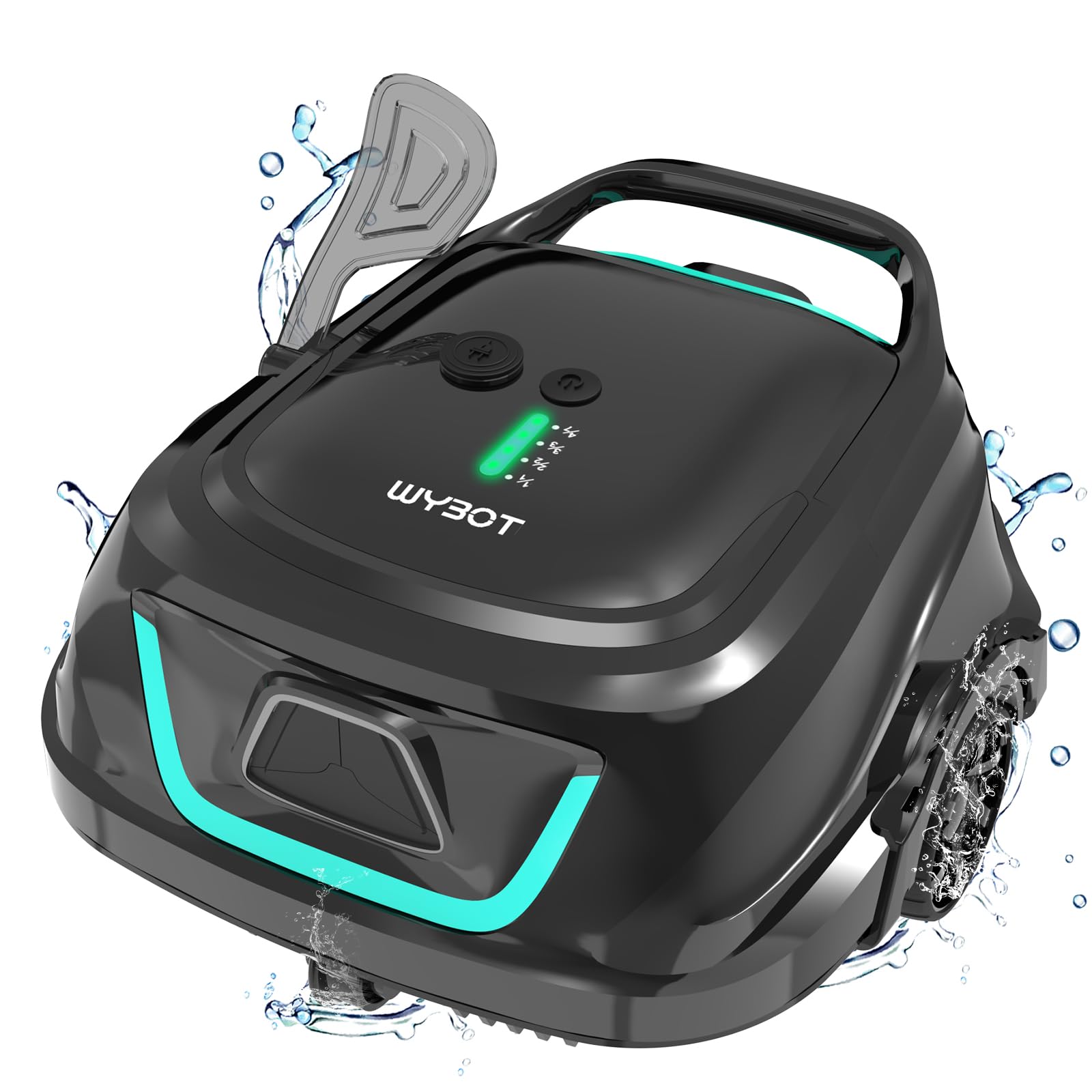2024 WYBOT A1 Cordless Robotic Pool Cleaner - 120 Min Runtime, 2.5H Fast Charge, Dual Filtration System, LED Indicators | Ideal for Above Ground & Flat Bottom Pools | Perfect for Weekly Maintenance & Seasonal Pool Cleaning (Black/Green)