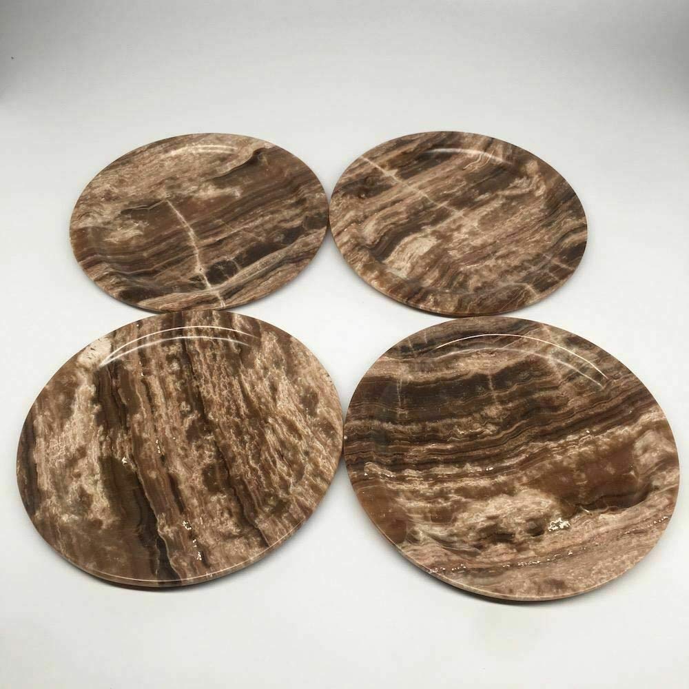 4-Piece Set Handmade Moroccan Onyx Plates - 8.5