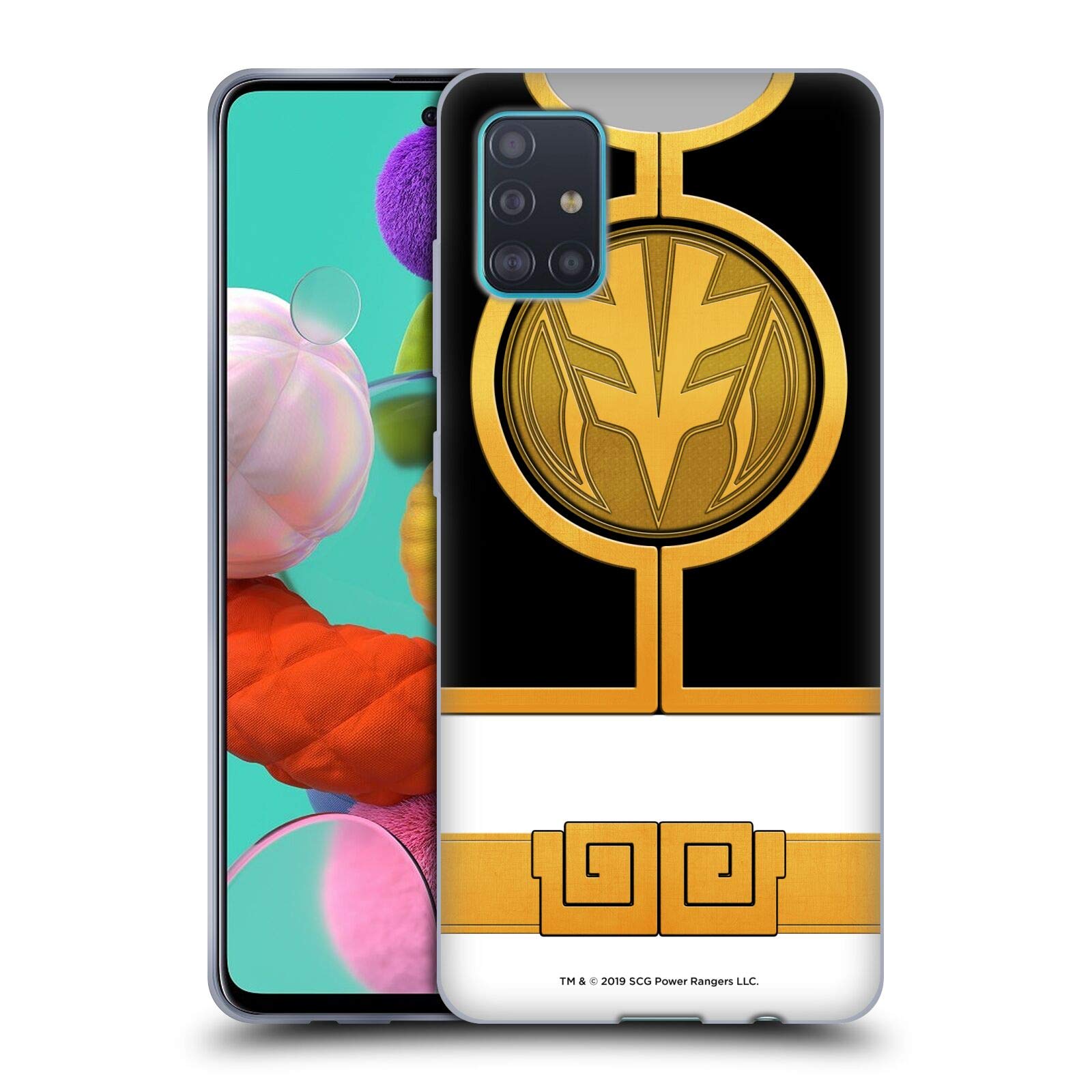 Power Rangers White Ranger Retro Costumes Soft Gel Case for Samsung Galaxy A51 (2019) - Officially Licensed by Head Case Designs - Perfect for Fans, Collectors, and Everyday Use