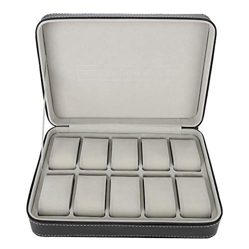 Premium Watch Storage Case - 10 Grid Watch Box Organizer for Men & Women | Durable Watch Display Case for Office, Home, Travel & Business Gifts | Perfect for Watch Collectors & Jewelry Organization