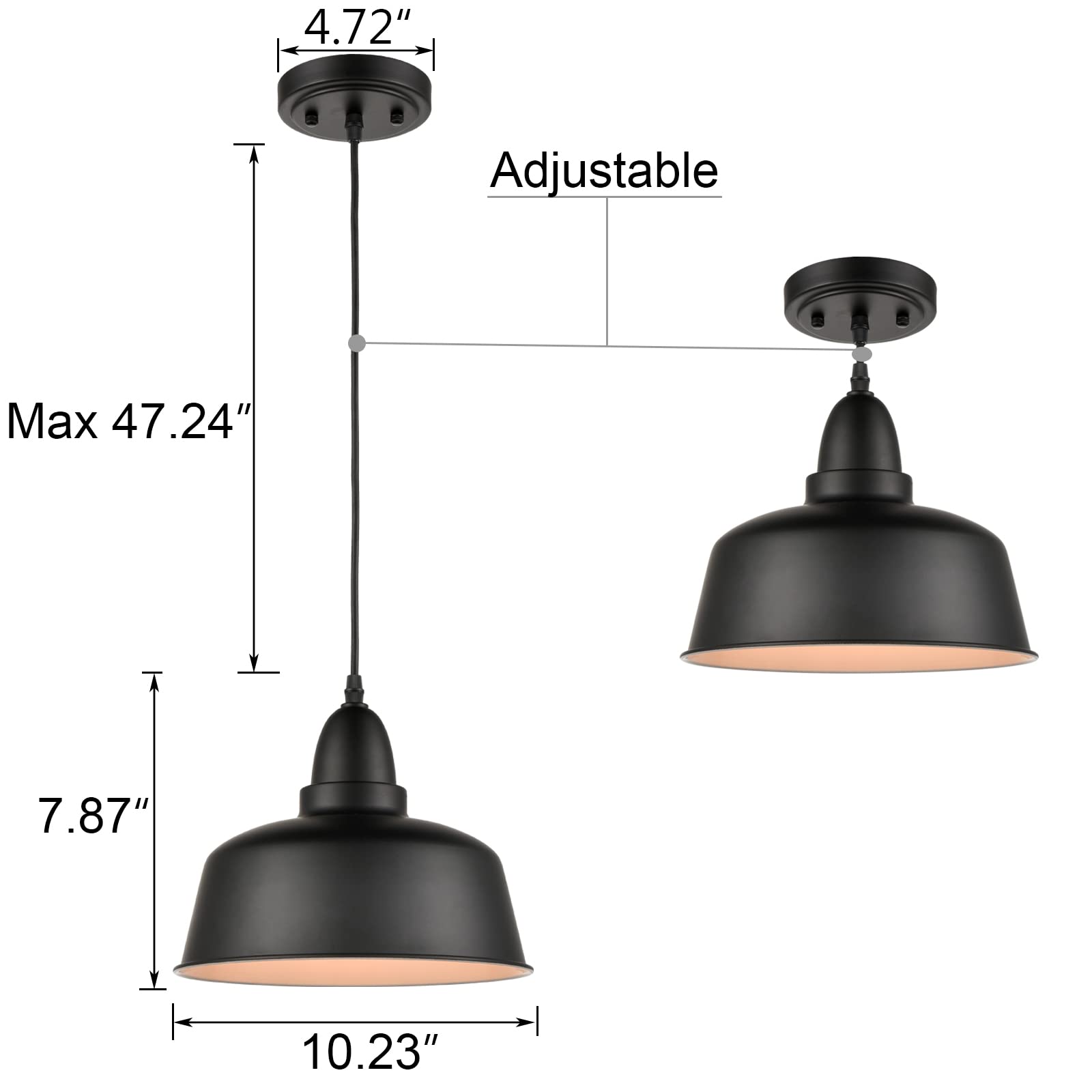3 Pack Matte Black Industrial Pendant Lights for Kitchen Island - Modern Hanging Fixtures for Dining Room, Bar Counter & Home Decor