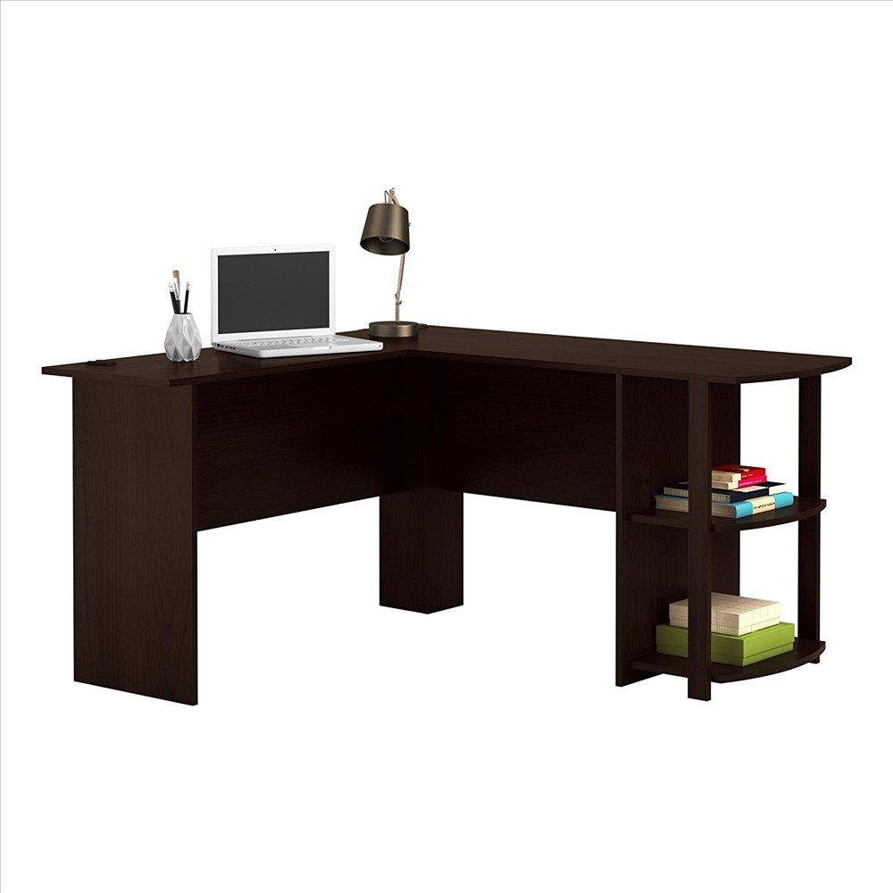 Ergonomic L-Shaped Corner Computer Desk for Home Office - Dark Brown (C2) | Perfect for Gaming, Work & Study Spaces