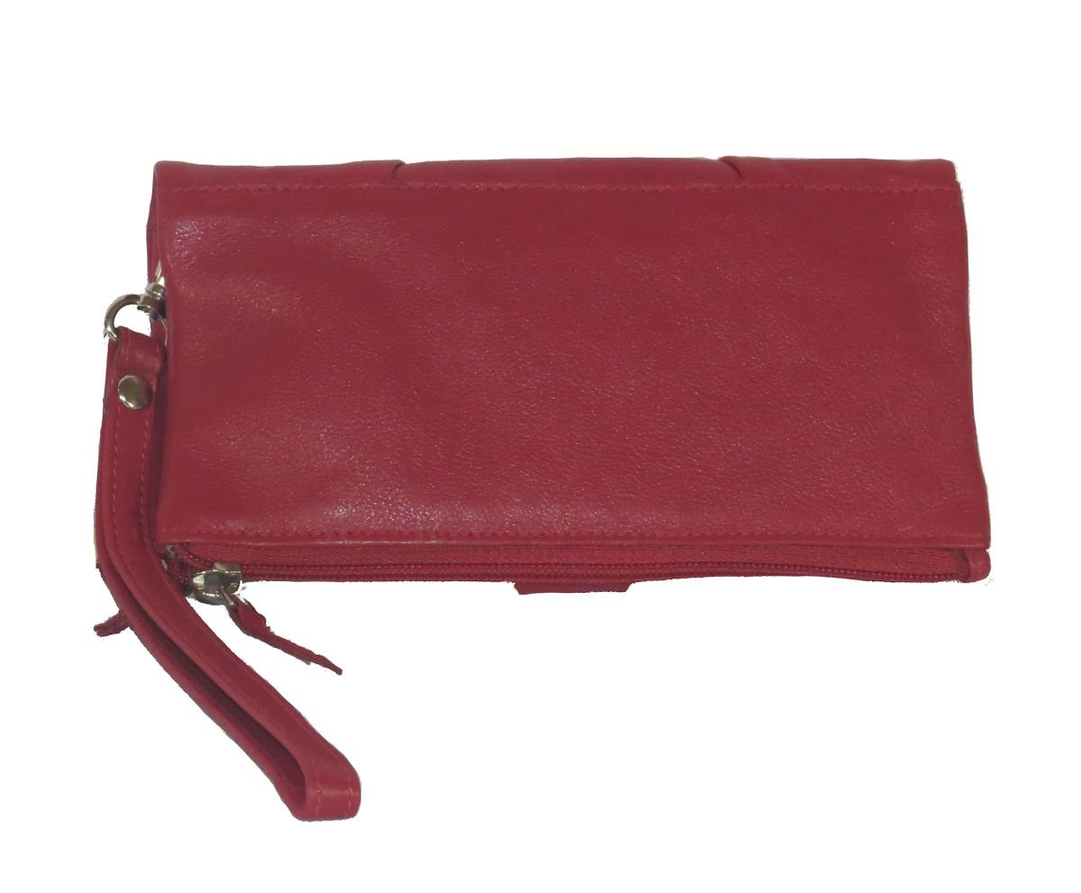 Genuine Leather Women's Wristlet Wallet - Soft RFID Blocking Organizer Clutch for Credit Cards & Cash - Perfect for Travel, Shopping, and Everyday Use