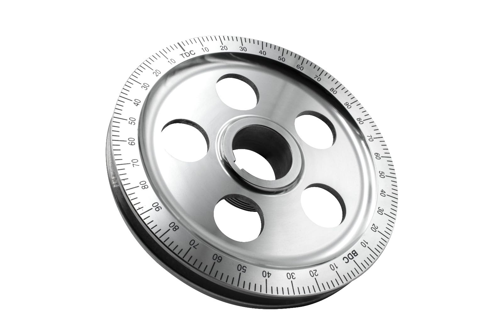 Polished Aluminum Pulley with Holes - Stock Size 00-8914-0 - Blue Number Marking for Industrial Machinery, Conveyor Systems & DIY Projects