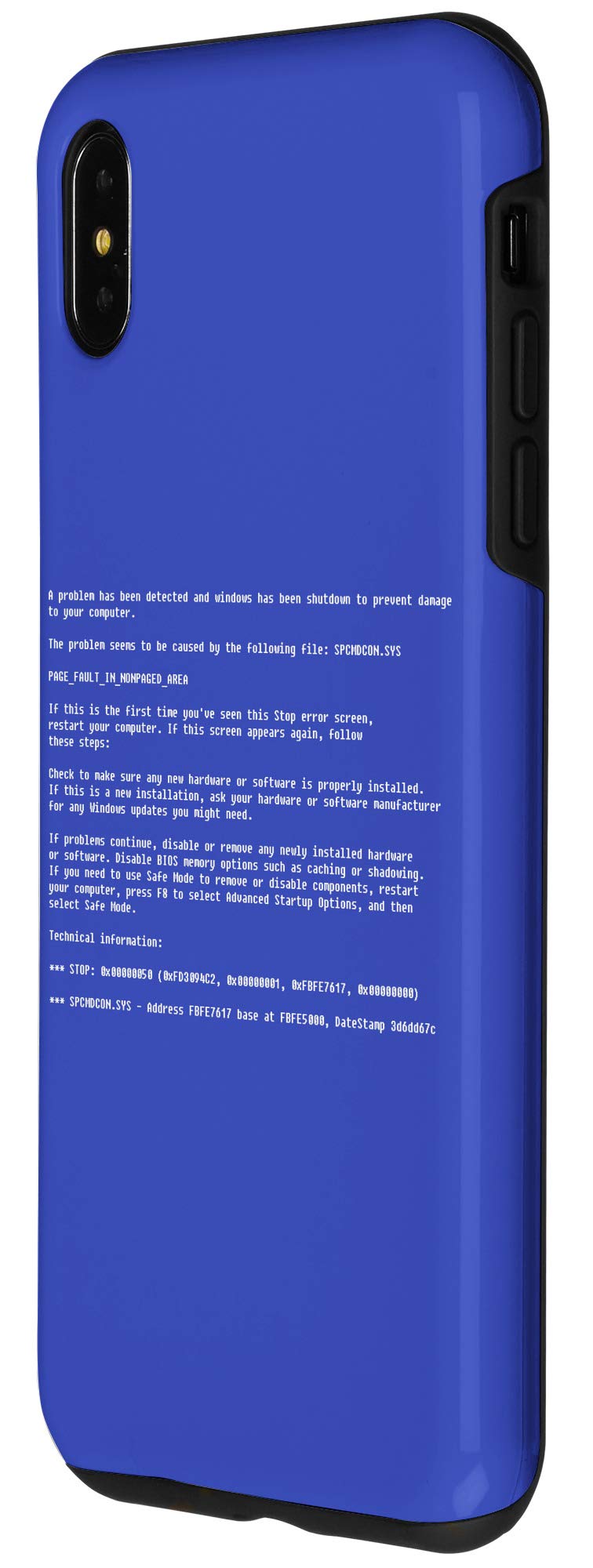 iPhone XS Max Blue Screen of Death Funny Case - Protective Phone Cover with Computer Error Design - Perfect for Tech Pranks, Gag Gifts & IT Humor