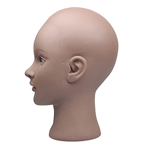 Professional Black Mannequin Head for Wig Making - Bald Styrofoam Wig Head with Adjustable Stand - Perfect for Hairstyling Practice, Cosplay, Salon Training & DIY Wig Creation